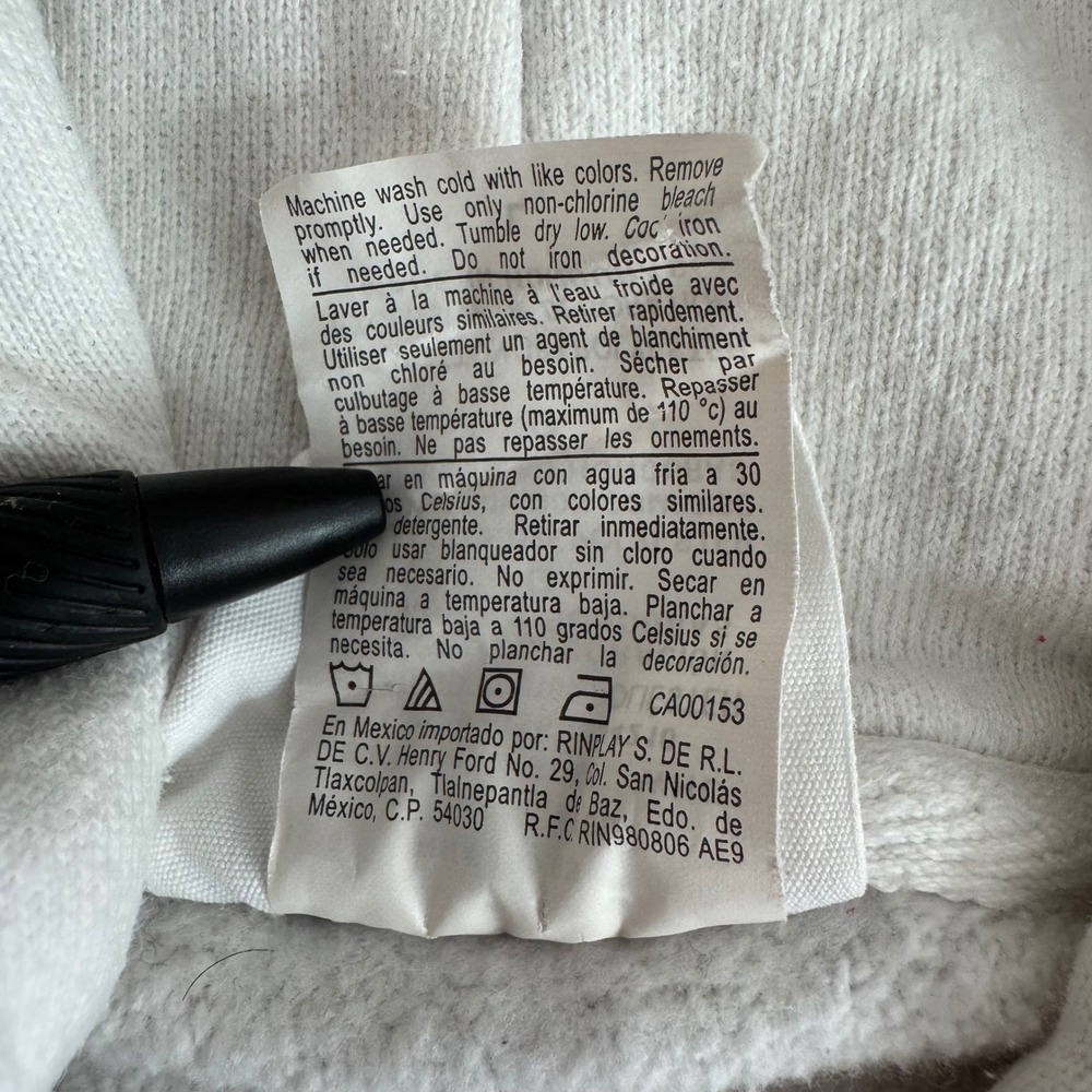 Champion Large White Reverse Weave Embroidered Logo Pullover Hoodie Sweatshirt - Picture 11 of 11